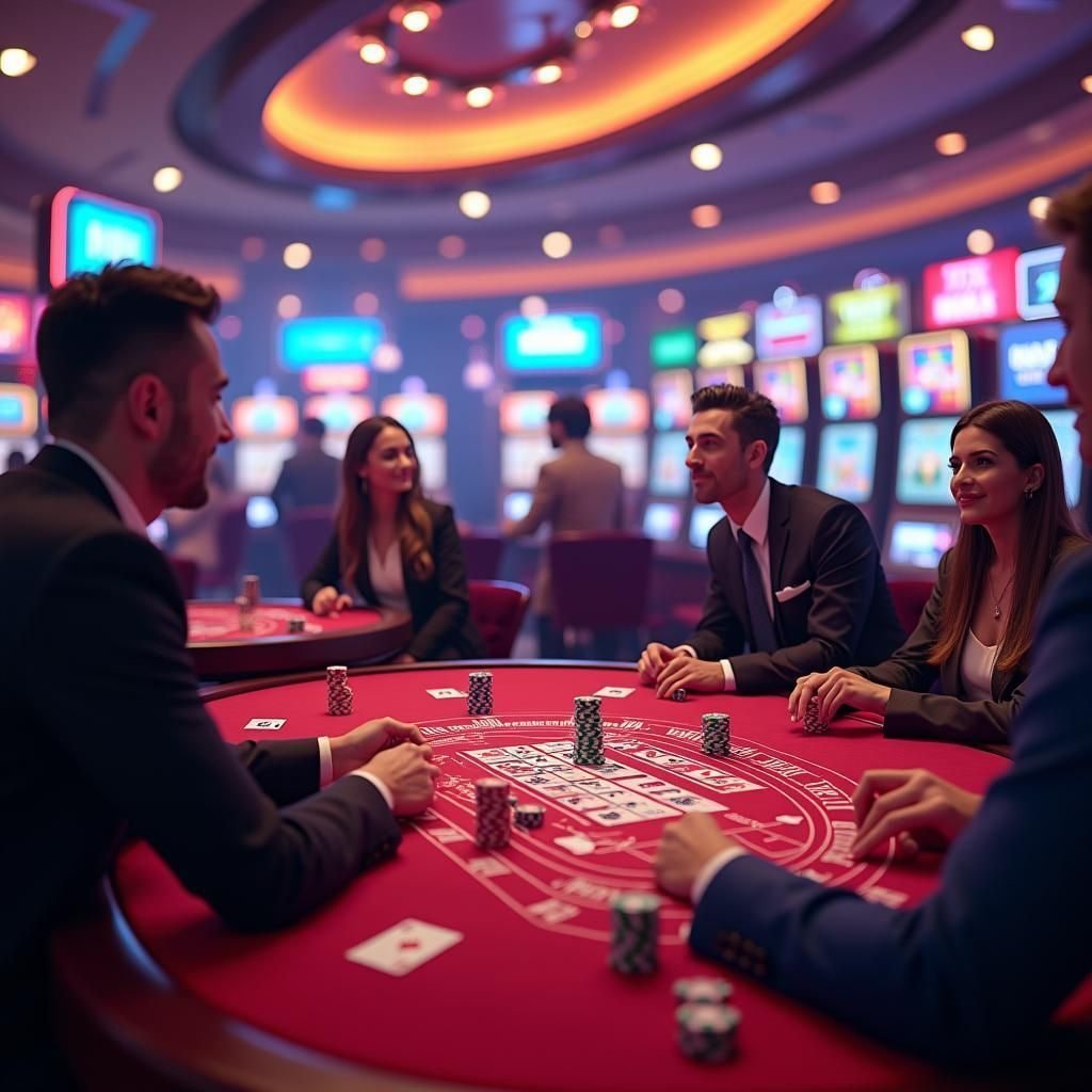 Live Baccarat စားပွဲ HD Streaming ဖြင့် ကတ်ဖြန်နေသော ဒီလာ မြင်ကွင်း